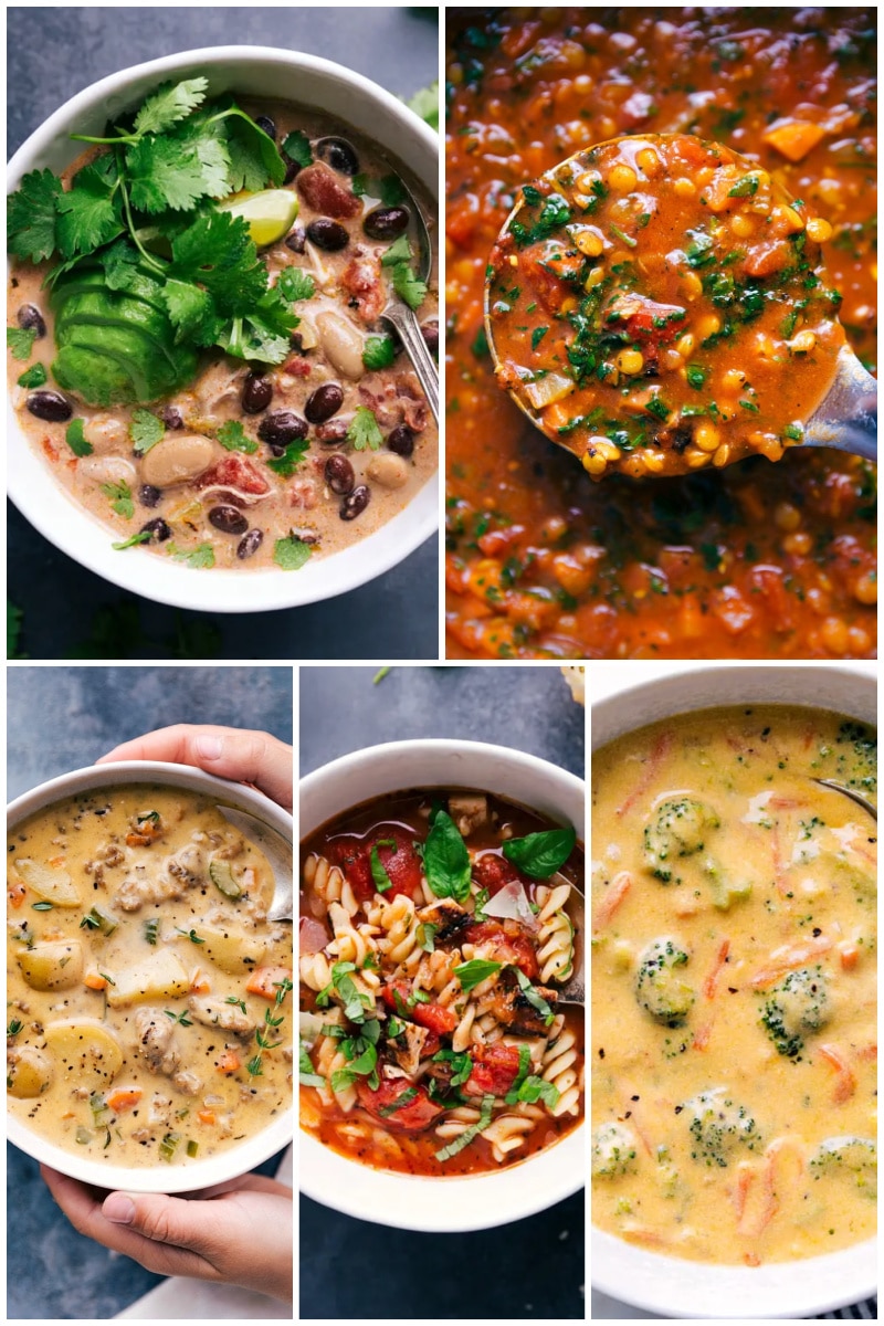 Collage of popular 30 best soup recipes
