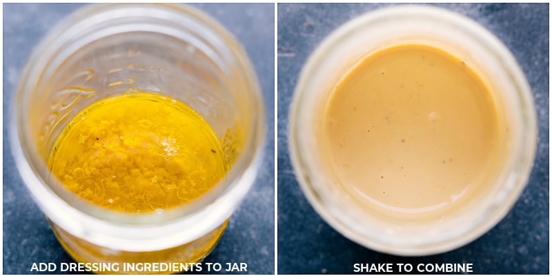 Process shots-- images of all the ingredients being mixed together in a jar